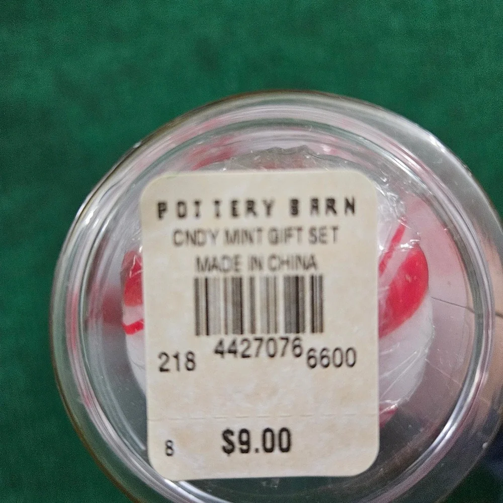 3 PACK Pottery Barn Candy Mint Gift Set Votive Candles & Holders Christmas Holid